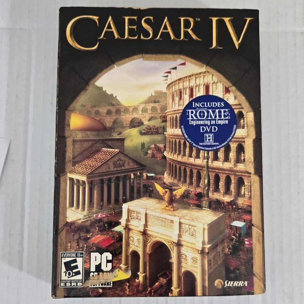 Caesar IV PC Game 2006 Vintage Big Box Sierra History Channel DVD Key